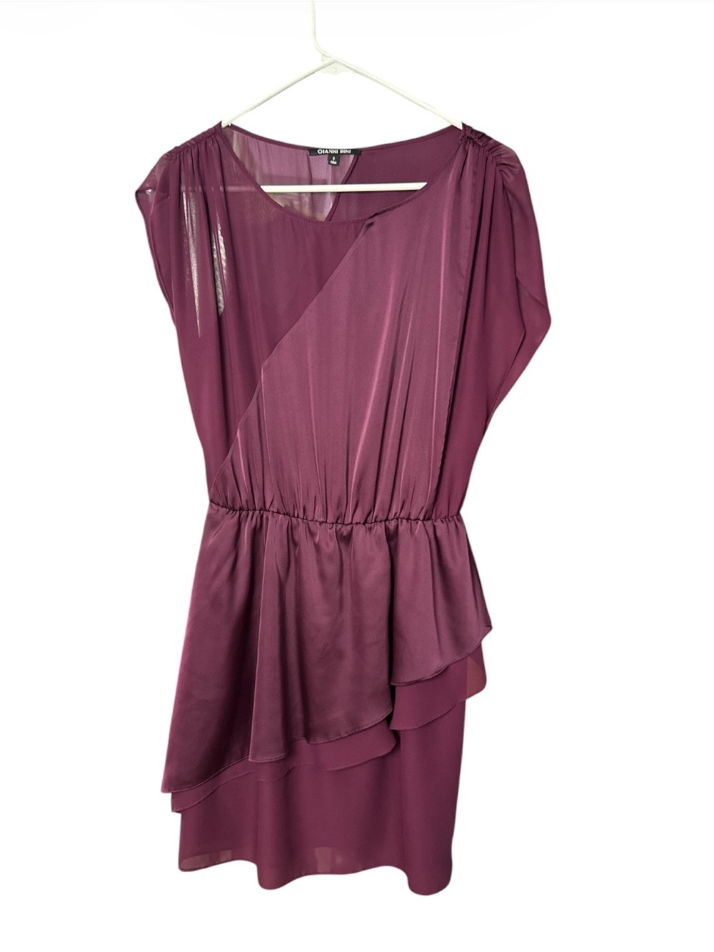 Gianni Bini Dark Purple Ruffled Mini Dress - Size S